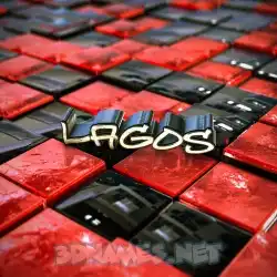 lagos in Red Checkered style - 3D name wallpaper