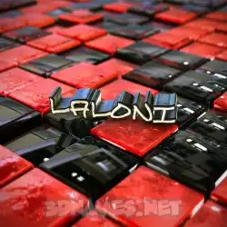 laloni in Red Checkered style - 3D name wallpaper