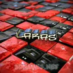 laras in Red Checkered style - 3D name wallpaper