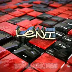leni in Red Checkered style - 3D name wallpaper