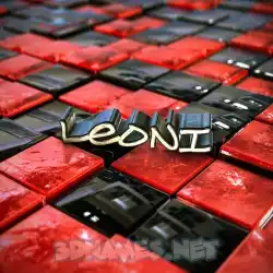 leoni in Red Checkered style - 3D name wallpaper