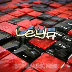 leya in Red Checkered style - 3D name wallpaper