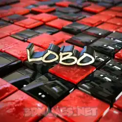lobo in Red Checkered style - 3D name wallpaper
