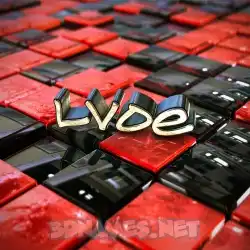 lvoe in Red Checkered style - 3D name wallpaper