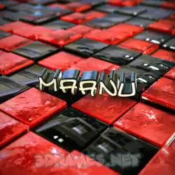 maanu in Red Checkered style - 3D name wallpaper