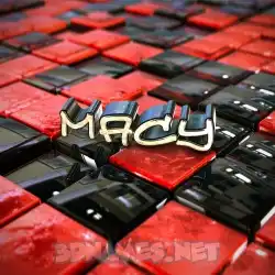 macy in Red Checkered style - 3D name wallpaper