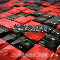 madhankumar in Red Checkered style - 3D name wallpaper