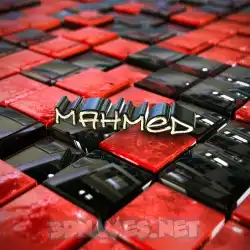 mahmed in Red Checkered style - 3D name wallpaper