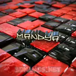 mandya in Red Checkered style - 3D name wallpaper