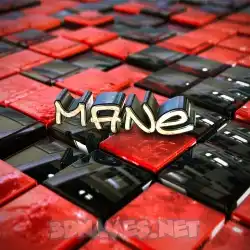 mane in Red Checkered style - 3D name wallpaper