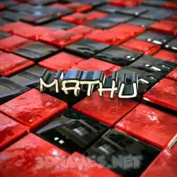 mathu in Red Checkered style - 3D name wallpaper