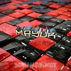 mayur in Red Checkered style - 3D name wallpaper