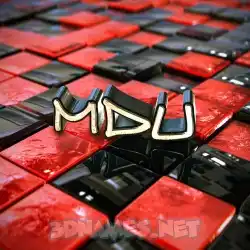 mdu in Red Checkered style - 3D name wallpaper