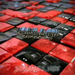 miami elite barber s in Red Checkered style - 3D name wallpaper