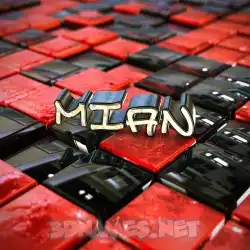 mian in Red Checkered style - 3D name wallpaper