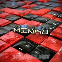 minku in Red Checkered style - 3D name wallpaper