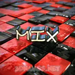 mix in Red Checkered style - 3D name wallpaper