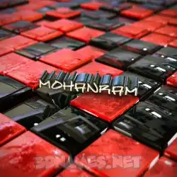 mohanram in Red Checkered style - 3D name wallpaper