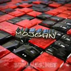 mojgan in Red Checkered style - 3D name wallpaper