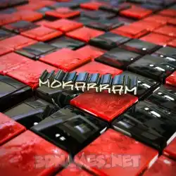 mokarram in Red Checkered style - 3D name wallpaper