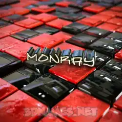 monray in Red Checkered style - 3D name wallpaper
