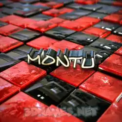 montu in Red Checkered style - 3D name wallpaper