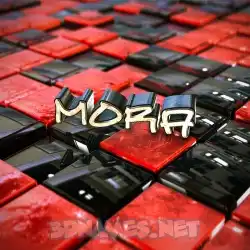 mora in Red Checkered style - 3D name wallpaper