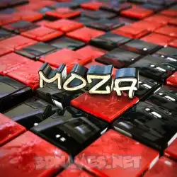 moza in Red Checkered style - 3D name wallpaper