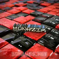 munazir in Red Checkered style - 3D name wallpaper