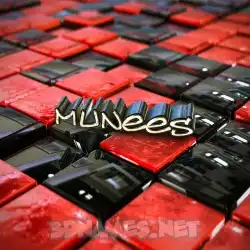 munees in Red Checkered style - 3D name wallpaper