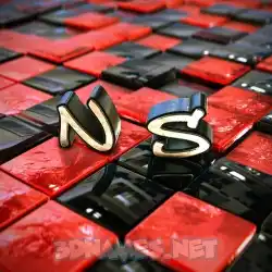 n s in Red Checkered style - 3D name wallpaper