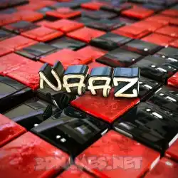 naaz in Red Checkered style - 3D name wallpaper