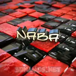 naba in Red Checkered style - 3D name wallpaper