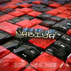 nabiya in Red Checkered style - 3D name wallpaper