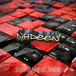 nadeen in Red Checkered style - 3D name wallpaper