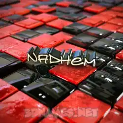 nadhem in Red Checkered style - 3D name wallpaper