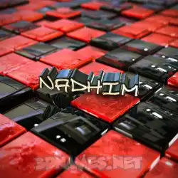 nadhim in Red Checkered style - 3D name wallpaper