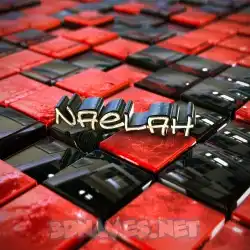 naelah in Red Checkered style - 3D name wallpaper