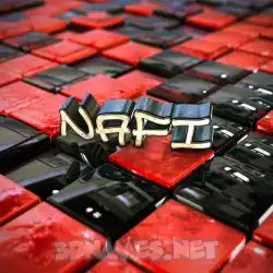 nafi in Red Checkered style - 3D name wallpaper