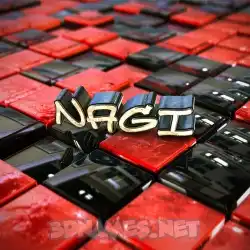 nagi in Red Checkered style - 3D name wallpaper