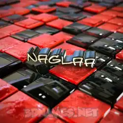 naglaa in Red Checkered style - 3D name wallpaper