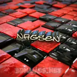 nagsen in Red Checkered style - 3D name wallpaper