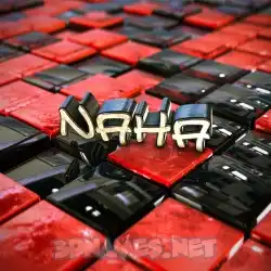 naha in Red Checkered style - 3D name wallpaper