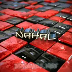 nahal in Red Checkered style - 3D name wallpaper