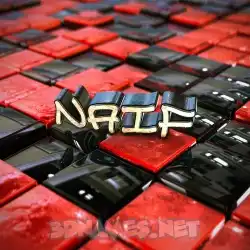 naif in Red Checkered style - 3D name wallpaper