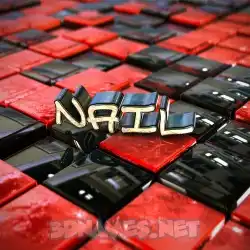 nail in Red Checkered style - 3D name wallpaper