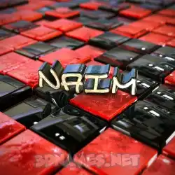 naim in Red Checkered style - 3D name wallpaper