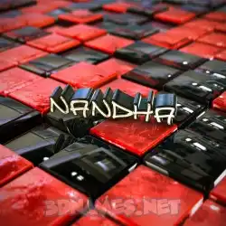 nandha in Red Checkered style - 3D name wallpaper