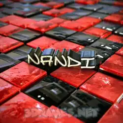 nandi in Red Checkered style - 3D name wallpaper