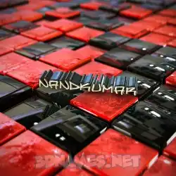 nandkumar in Red Checkered style - 3D name wallpaper